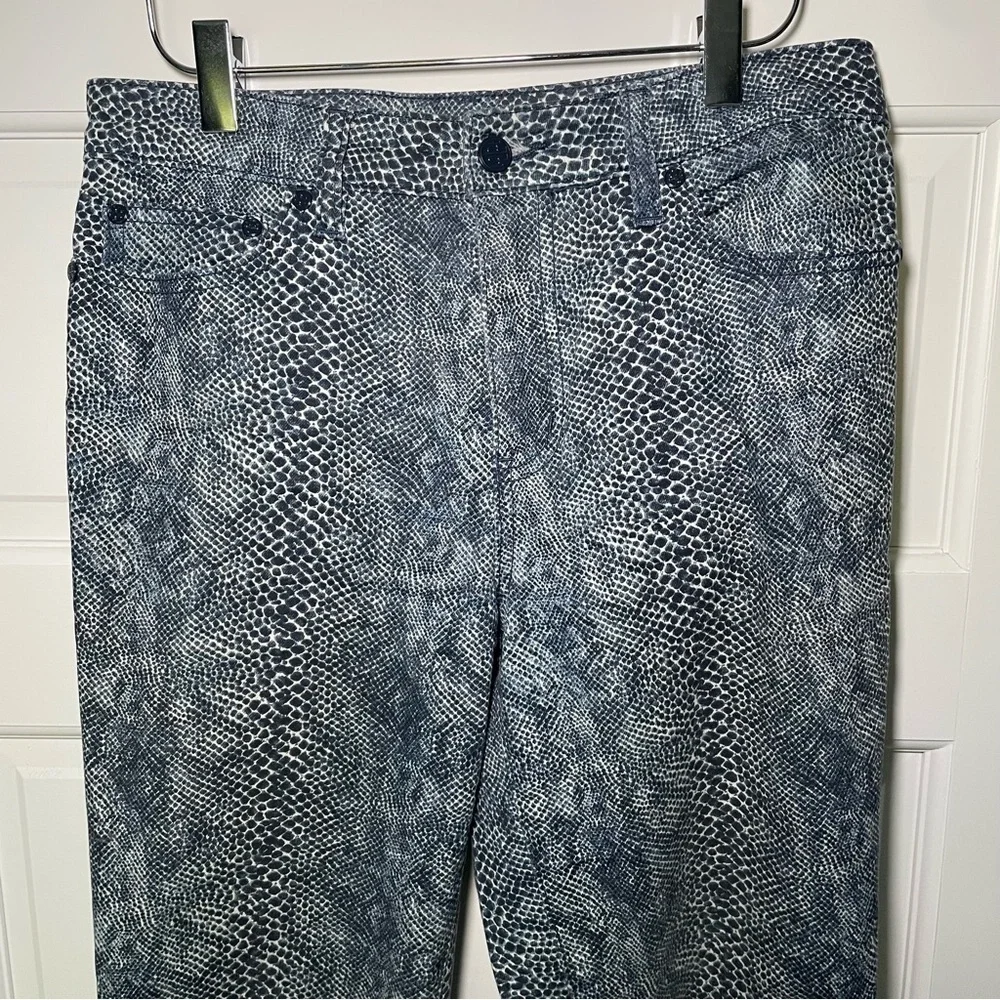 Tory Burch navy Boa Snakeskin print pants sz 28